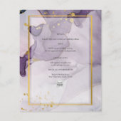Papier Mariage PHOTO Abstrait de l'alcool d'or violet (Dos)