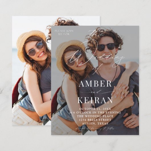 Papier Mariage photo Budget Légèrement teinté (Devant / Derrière)