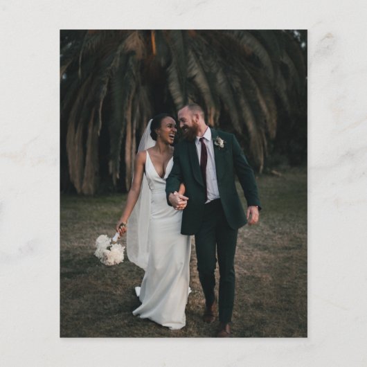 Papier Mariage photo Budget Simple Initiales & Calligraph (Dos)