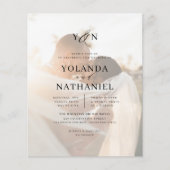 Papier Mariage photo Budget Simple Initiales & Calligraph (Devant)