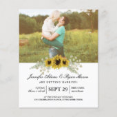 Papier Mariage photo Budget simple tournesols (Devant)