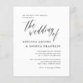 Papier Mariage Photo de fiançailles Budget Script Noir Bl (Devant)