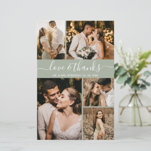 Papier Mariage photo de Merci de  de format de budget élé (Debout devant)