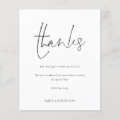 Papier Mariage photo de script budget Merci (Devant)