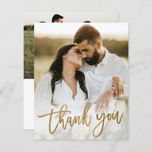 Papier Mariage photo de script Gold Budget (Devant / Derrière)