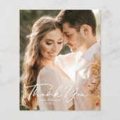 Papier Mariage photo de script minimal simple Merci (Devant)