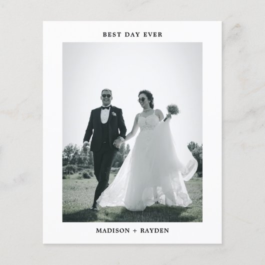Papier Mariage photo de type minimal budget (Devant)