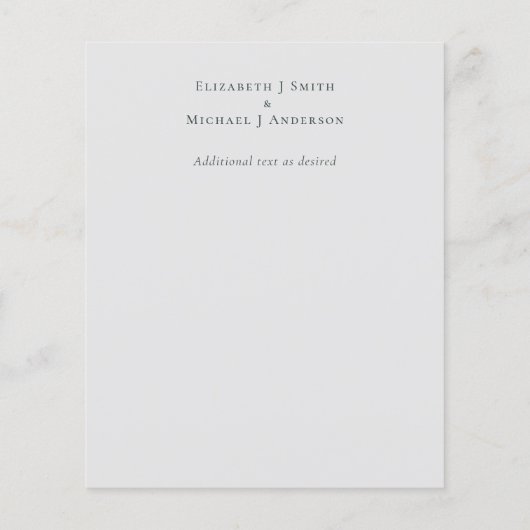 Papier Mariage PHOTO Élégance simple Merci (Dos)