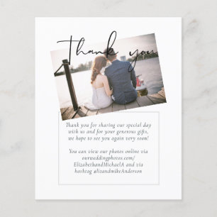 Papier Mariage PHOTO Élégance simple Merci