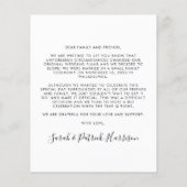 Papier Mariage photo Elopement budgétaire Faire-part (Dos)