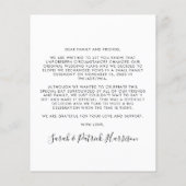 Papier Mariage photo Elopement budgétaire Faire-part (Dos)