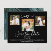 Papier Mariage photo en or Turquoise Turquoise Enregistre (Devant / Derrière)