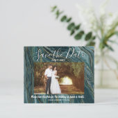 Papier Mariage photo en or Turquoise Turquoise Enregistre (Debout devant)