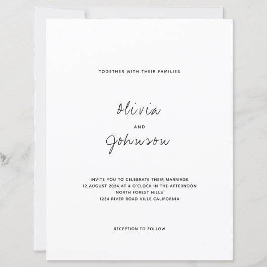 Papier MARIAGE photo minimaliste BUDGET (Devant)