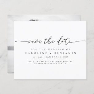 Papier Mariage photo minimaliste de script budget Date de