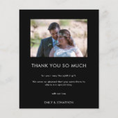 Papier Mariage photo minime du budget Merci noir (Devant)