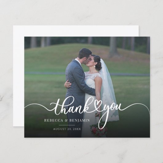 Papier Mariage photo moderne élégant (Devant / Derrière)