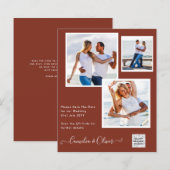 Papier Mariage PHOTO moderne Inviter QR CODE RSVP Cinnamo (Devant / Derrière)
