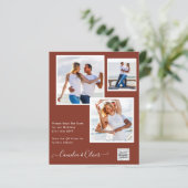 Papier Mariage PHOTO moderne Inviter QR CODE RSVP Cinnamo (Debout devant)
