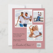 Papier Mariage PHOTO moderne Inviter QR CODE RSVP DustyRO (Devant)