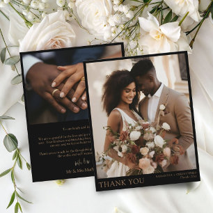 Papier Mariage photo noir et or budget Merci