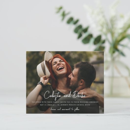 Papier Mariage photo Noms de script du budget (Debout devant)