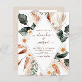 Papier Mariage photo Pampas Grass Boho (Devant / Derrière)