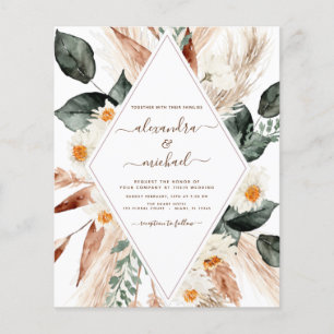 Papier Mariage photo Pampas Grass Boho