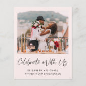 Papier Mariage Photo Pink Celebration Invitation de récep (Devant)