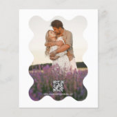 Papier Mariage photo QR Code Blue Lavender Wave Scallop (Dos)