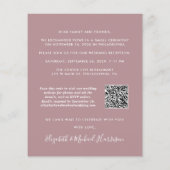 Papier Mariage Photo QR Code Réception Invitation (Dos)