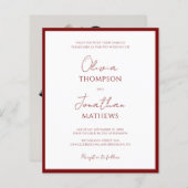 Papier MARIAGE photo simple Bordure rouge BUDGET (Devant / Derrière)