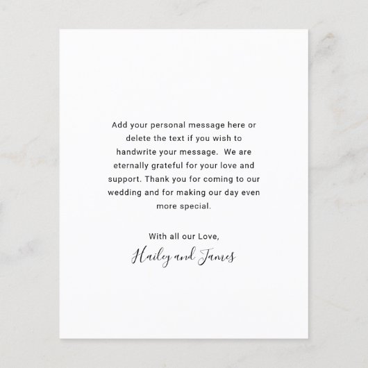 Papier Mariage photo simple et élégant (Dos)