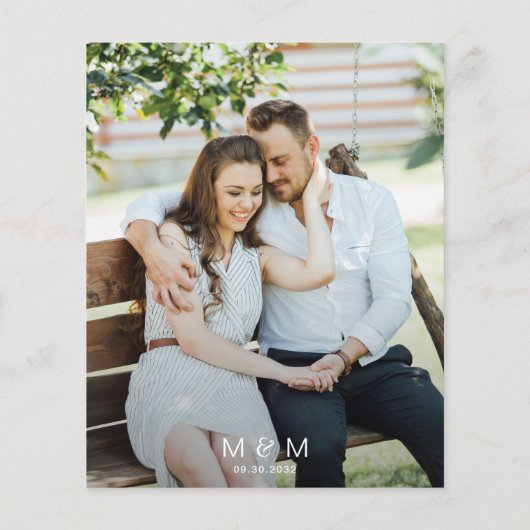 Papier Mariage photo transparent de script moderne budget (Dos)
