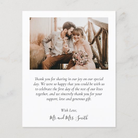 Papier Mariage photo vert Budget Sage Merci circulaire (Dos)