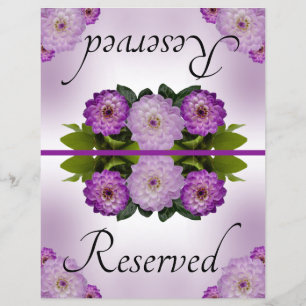 Papier Mariage pliable Réservé Dahlia Purple Floral