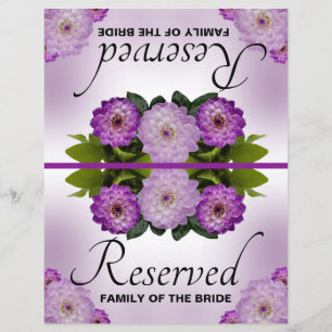 Papier Mariage pliable Réservé Dahlia Purple Floral