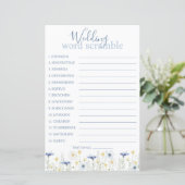 Papier Mariage Quelque Chose de Bleu Anagramme de Mots (Debout devant)