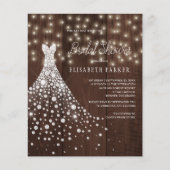 Papier Mariage robe rustique bois nuptiale invitation (Devant)