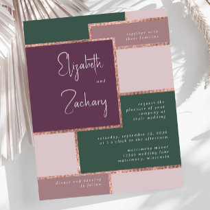 Papier Mariage Rose Gold Émeraude Vert Pourpre Budget
