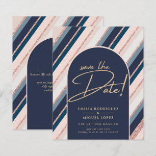 Papier Mariage Rose Gold Fard à Joues Bleu Nuit Lunaire