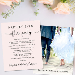 Papier Mariage Rose Heureux Jamais après l'invitation de