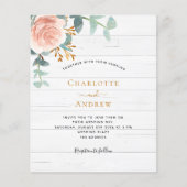 Papier mariage rose or fleuri bois blanc budget (Devant)