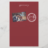 Papier Mariage rouge Bourgogne Candy Bar Wrapper avec pho (Devant)
