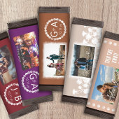 Papier Mariage rouge Bourgogne Candy Bar Wrapper avec pho