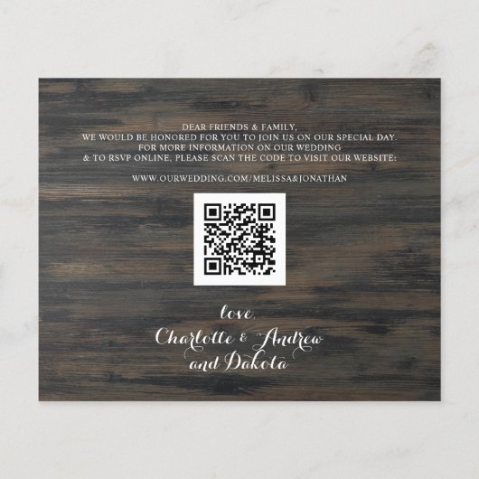 Papier Mariage Rustique Chien Enregistrer La Date Budget (Dos)