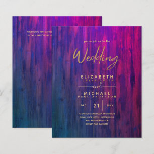 Papier Mariage Rustique Purple Gold Budget Invite