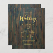 Papier Mariage Rustique Rustique Gold Budget Invite (Devant / Derrière)