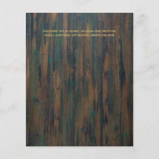 Papier Mariage Rustique Rustique Gold Budget Invite (Dos)