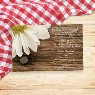 Papier Mariage rustique White Daisy and Barn Wood Farm Me